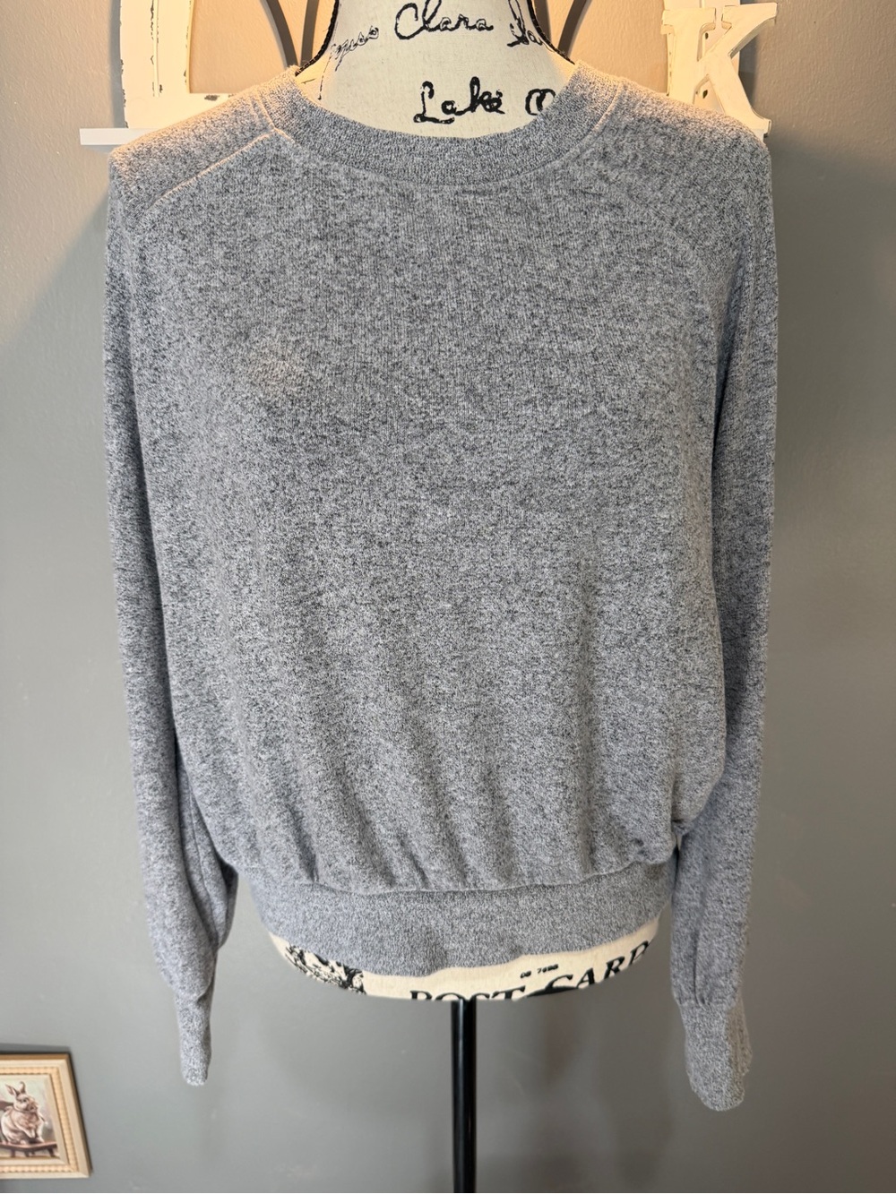 FREE PRESS HEATHER GRAY CREWNECK PULLOVER SWEATSHIRT SZ M